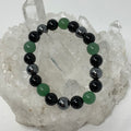 Green Aventurine Triple Protection 8mm round bracelet featuring three mineral beads on a stylish beaded bracelet by World Wide Gems.