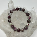 Pink Blossom Tourmaline 10mm round bracelet set with two jewelry pieces from World Wide Gems Minerals Beads.