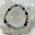 Rainbow Fluorite 8mm 3-Piece Round Bracelet Set - WorldWideMinerals-beads