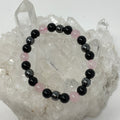 Rose Quartz triple protection 8mm round bracelet set featuring three minerals on each of three bracelets, by World Wide Gems Minerals Beads.