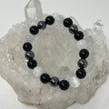 Selenite Triple Protection 10mm round bracelet with three mineral beads, crafted by World Wide Gems Minerals Beads.