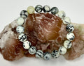 White turquoise jasper 10mm round bracelet set featuring three natural gemstone bracelets by World Wide Gems Minerals Beads