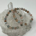 Multi-color aquamarine 8mm round gemstone bracelet by World Wide Gems Minerals Beads, featuring vibrant, polished aquamarine beads.