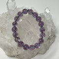 Pink Amethyst 9mm-10mm round bracelet set with two pieces, featuring polished pink amethyst beads from World Wide Gems Minerals Beads.