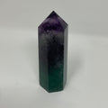 Bright green fluorite mineral point from World Wide Gems Minerals Beads, showcasing its smooth, polished crystal surface.