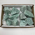 Green Jade mineral rock set with 12 pieces, natural mineral stones from WorldWideMinerals-beads, showcasing polished green jade rocks.