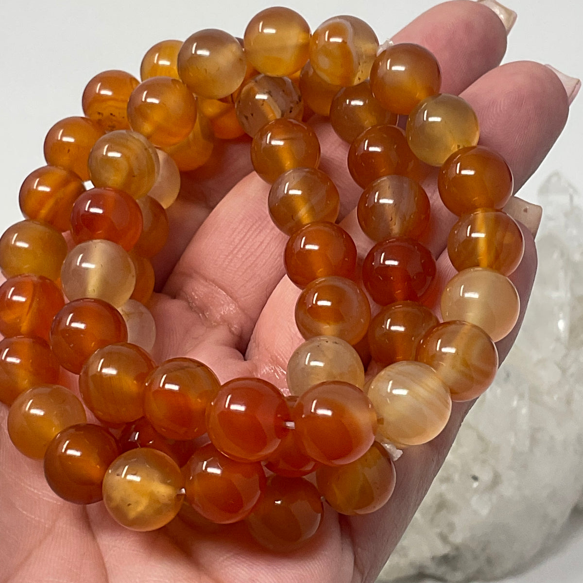 Carnelian Multi-Color 10mm Round Bracelet