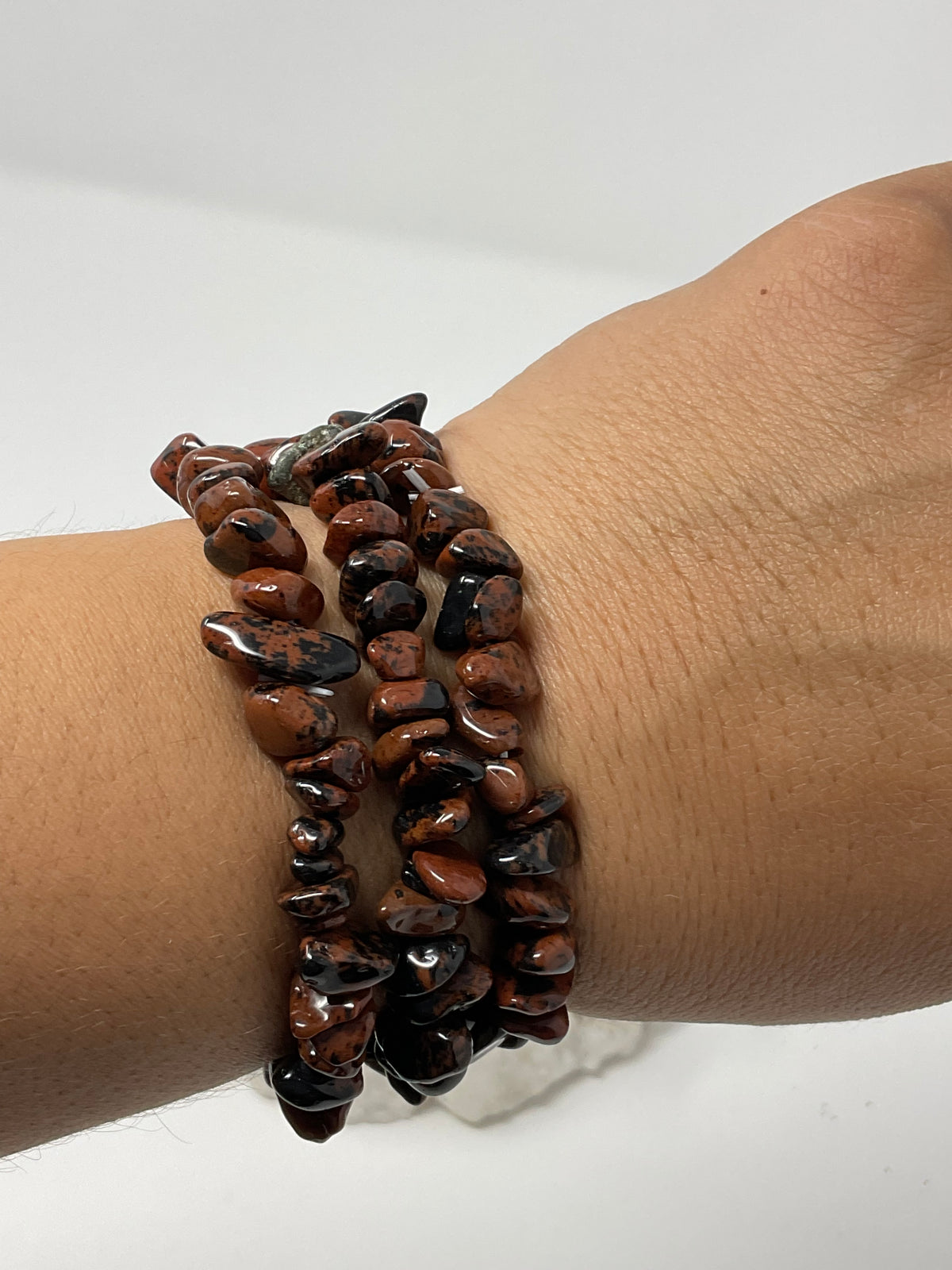 Mahogany Obsidian Chip Bracelet