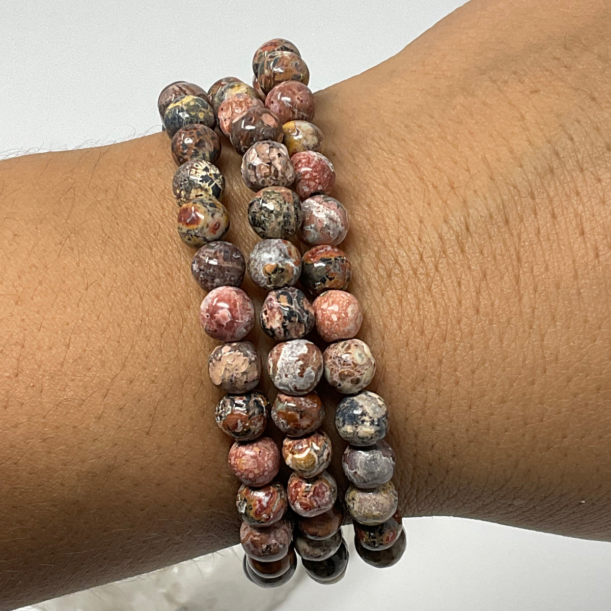 Leopard Skin Jasper 6mm Round Bracelet