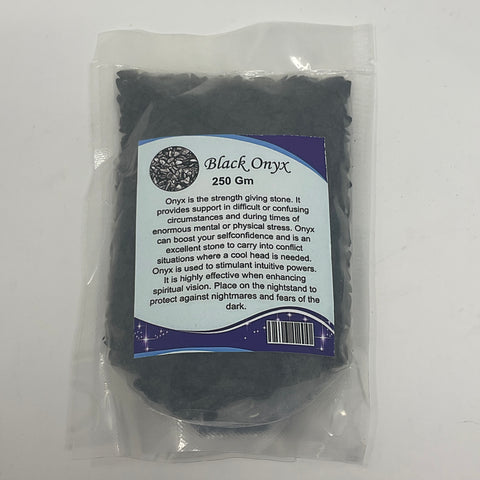 Black Onyx Loose Chip Minerals In Bag