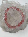 8MM Cherry Quartz Round Bracelet - WorldWideMinerals-beads