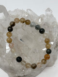 8MM Gold & Multi-Color Rutilated Quartz Round Bracelet - WorldWideMinerals-beads