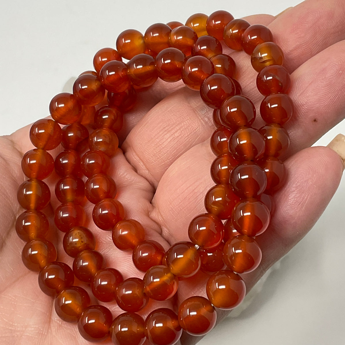 Carnelian 8mm Round Bracelet