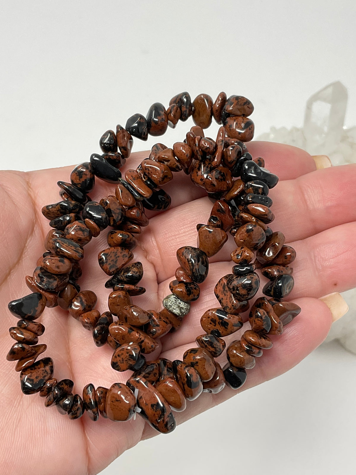 Mahogany Obsidian Chip Bracelet