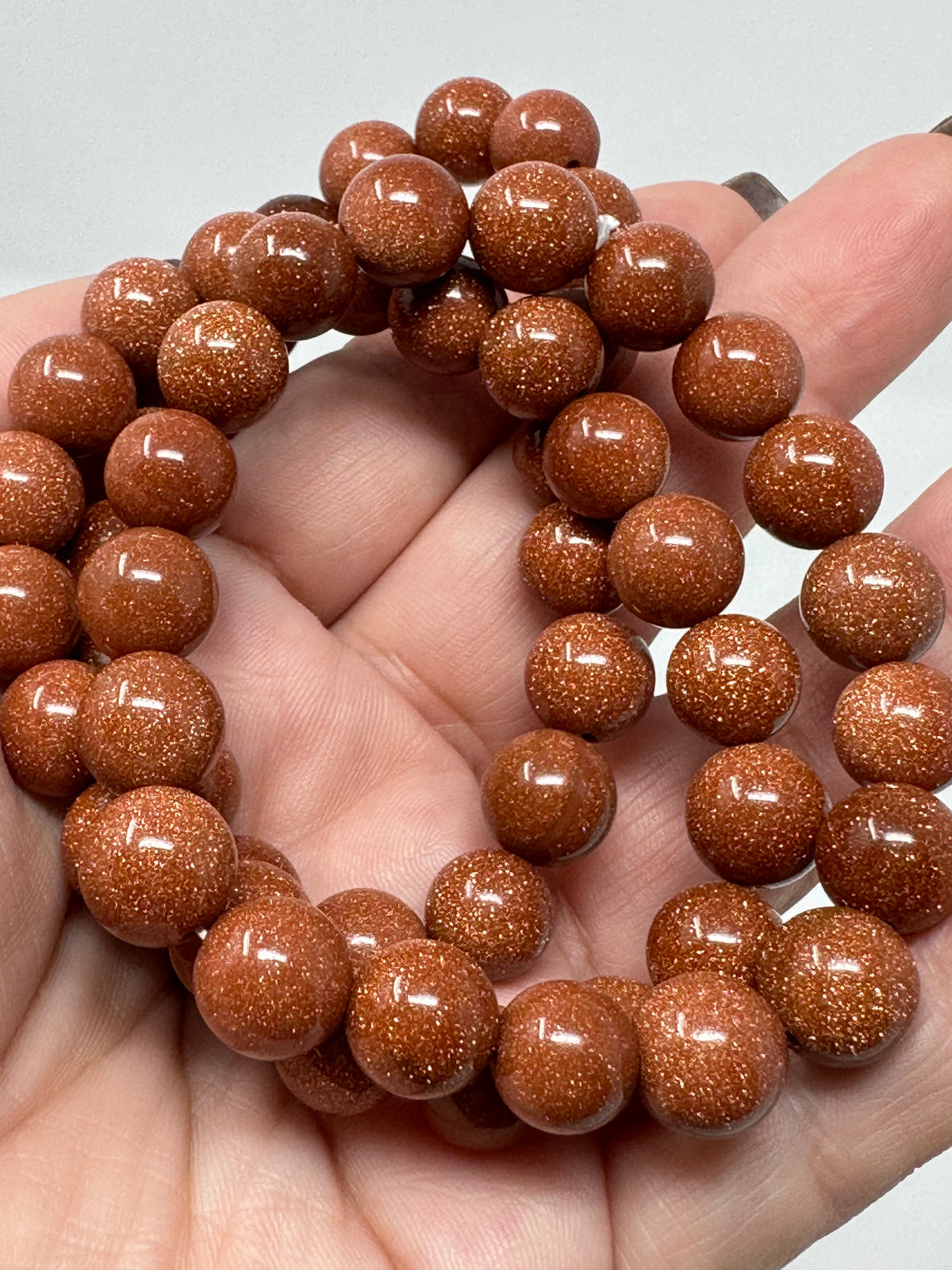 Brown Goldstone 10mm Round Bracelet