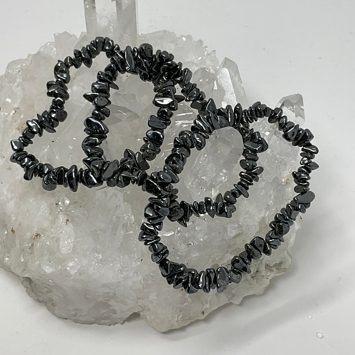 Chip Hematite 3 Piece Bracelet Set