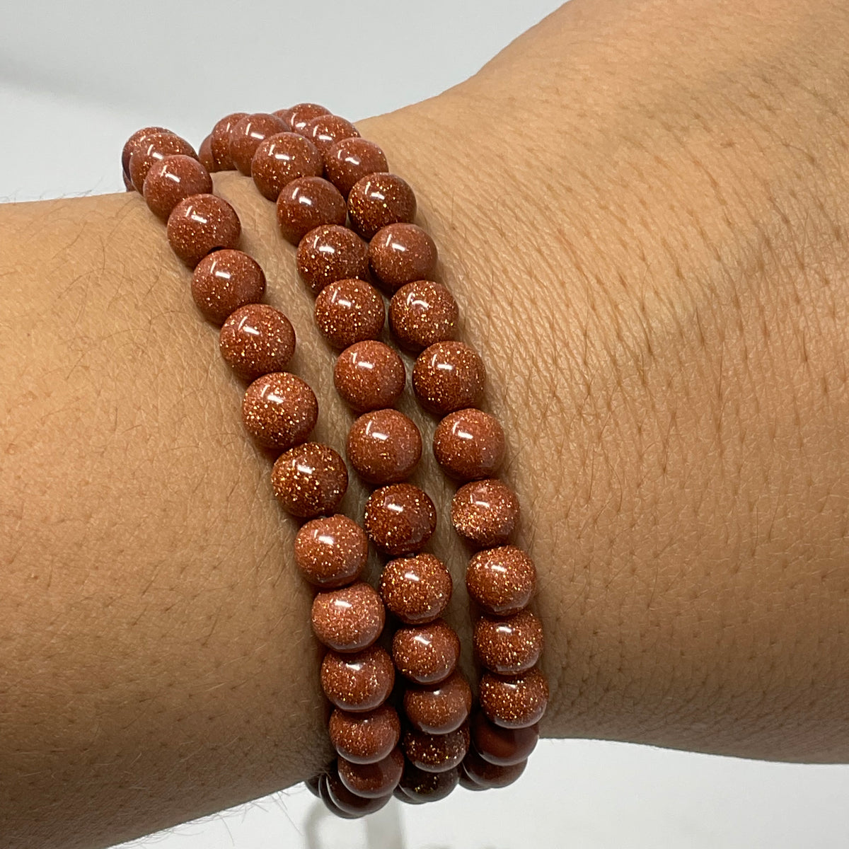 Brown Goldstone 6mm Round Bracelet