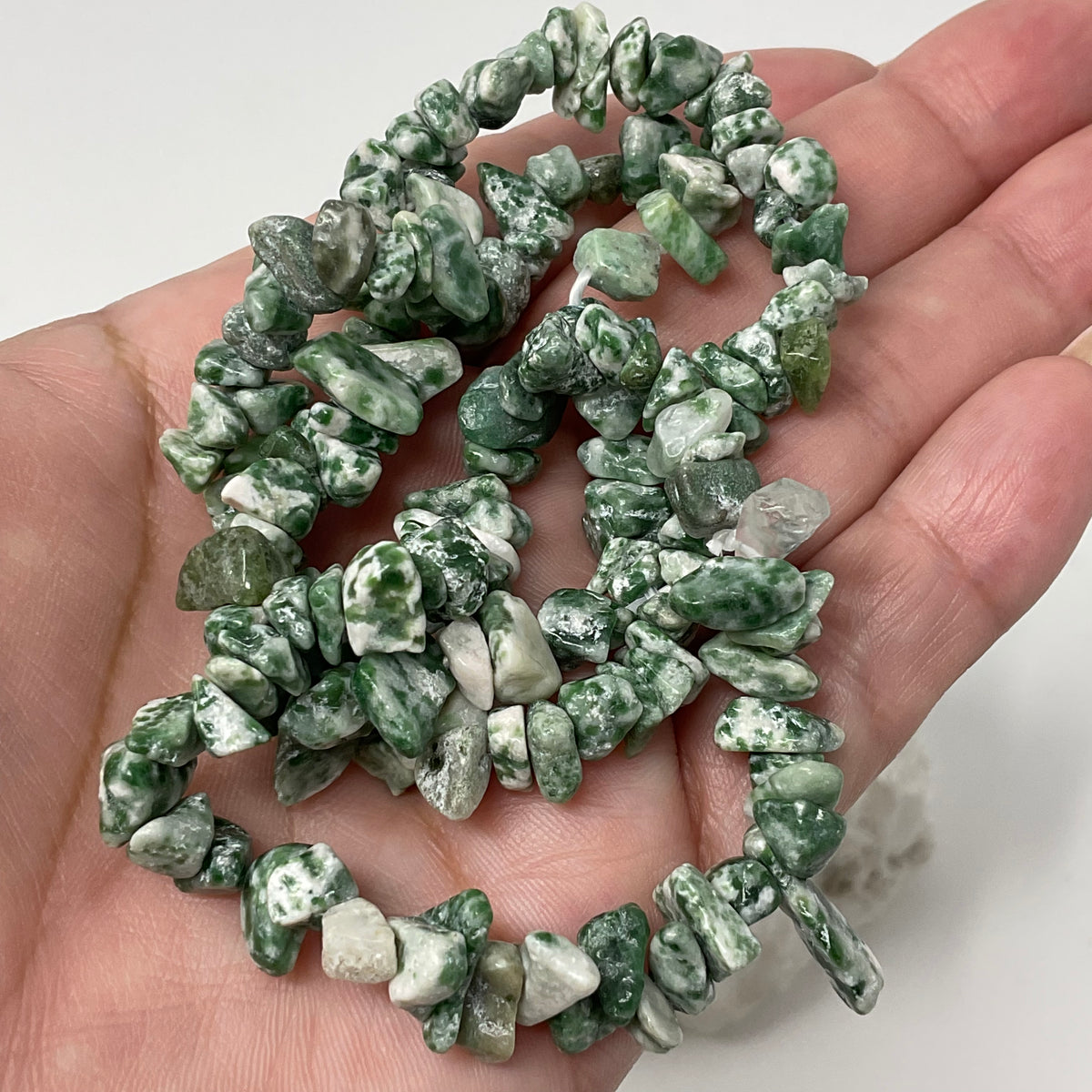 Green Spot Jasper Chip Bracelet