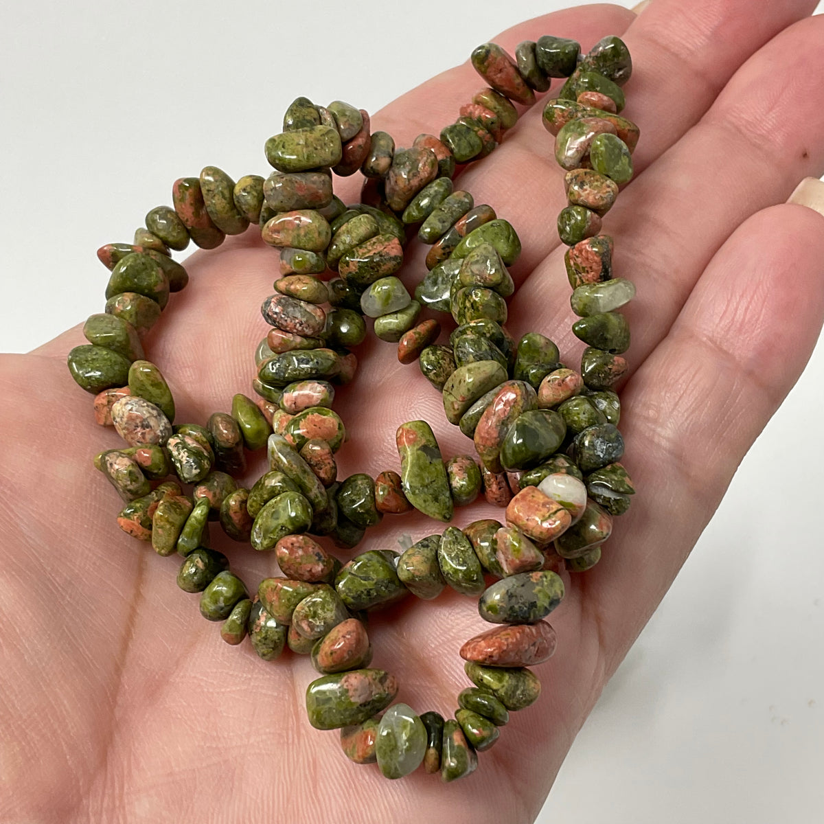 Unakite Chip Bracelet