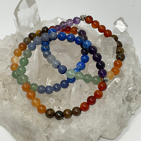 Chakra 6mm 3-Piece Round Bracelet Set