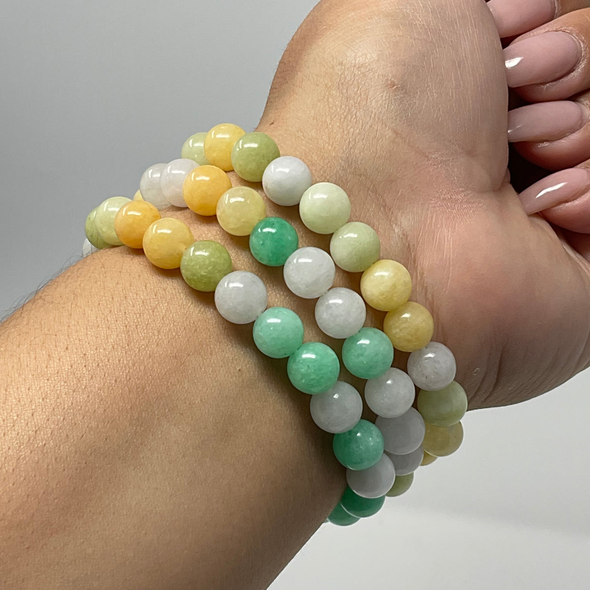 Multi-Color Jade 8mm Round Bracelet