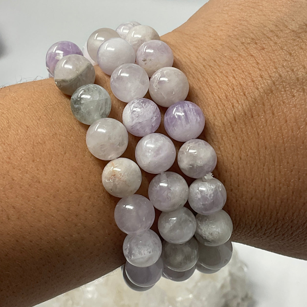 Phantom Lavender Amethyst 10mm Round Bracelet