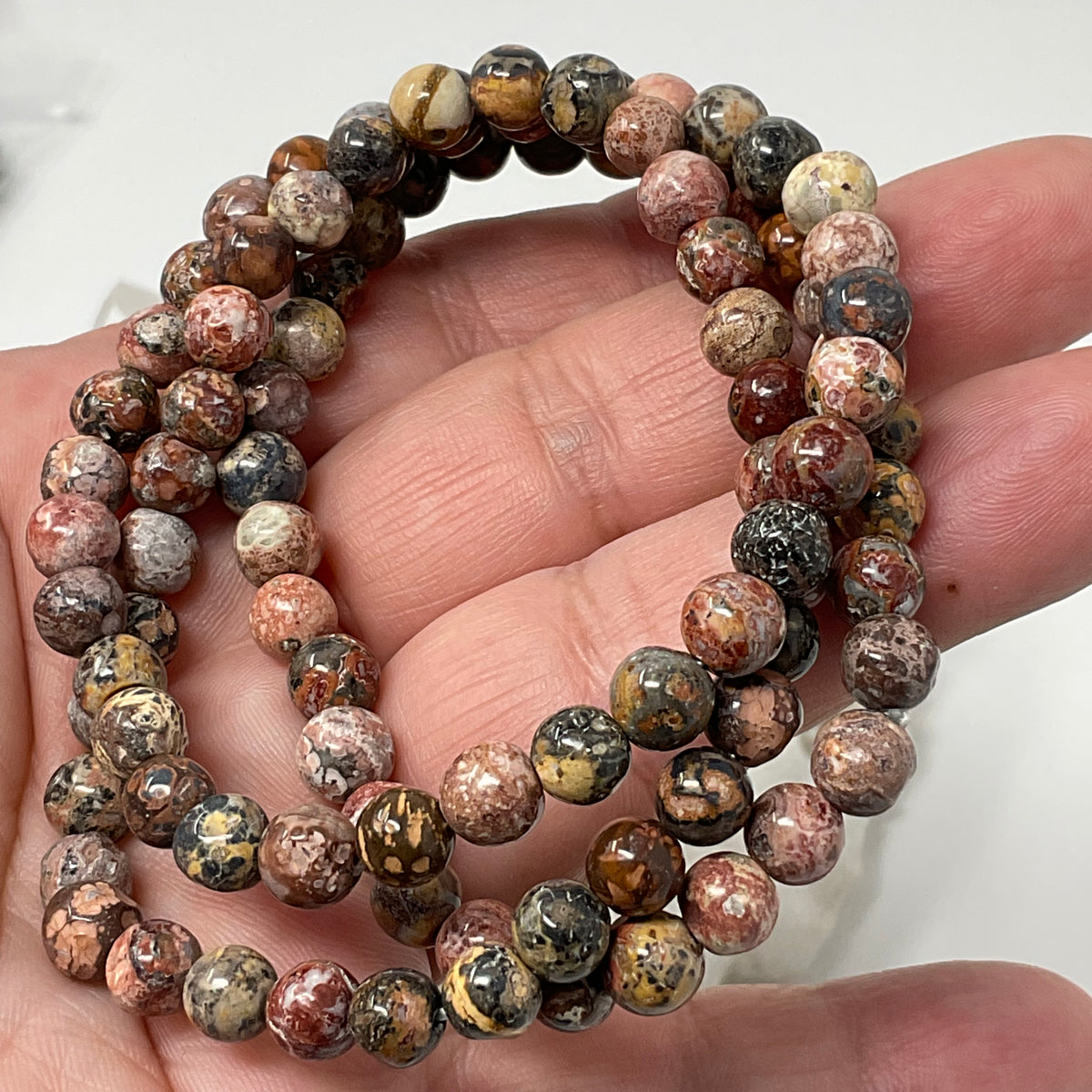 Leopard Skin Jasper 6mm Round Bracelet