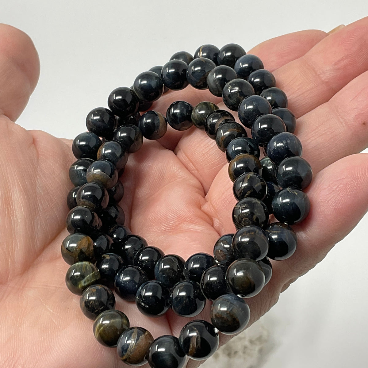 Blue Tiger Eye 8mm Round Bracelet