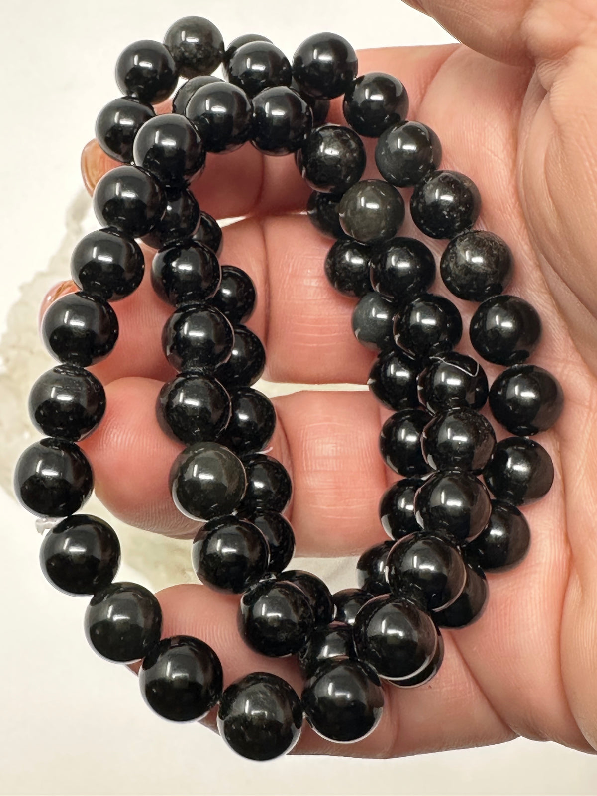 Black Obsidian 8mm Round Bracelet