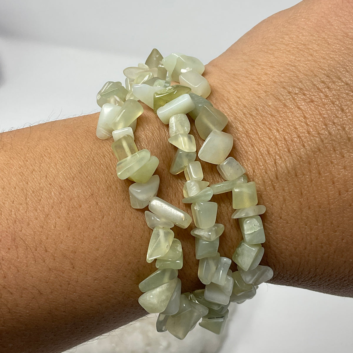 Green Jade Chip Bracelets