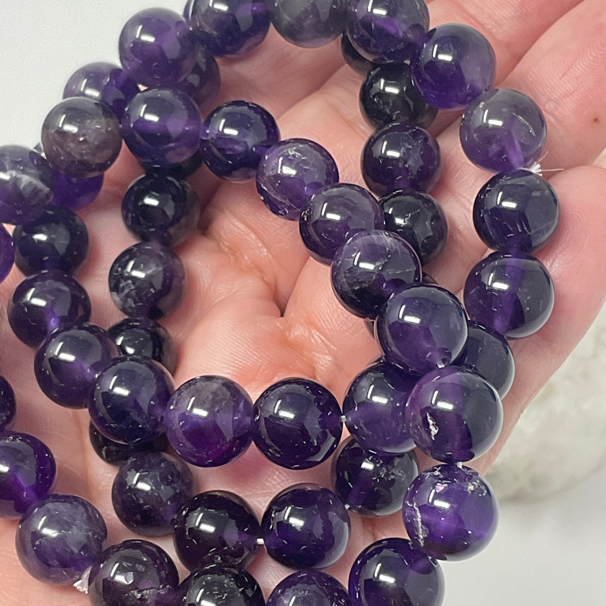 Dark Amethyst 10mm Round Bracelet