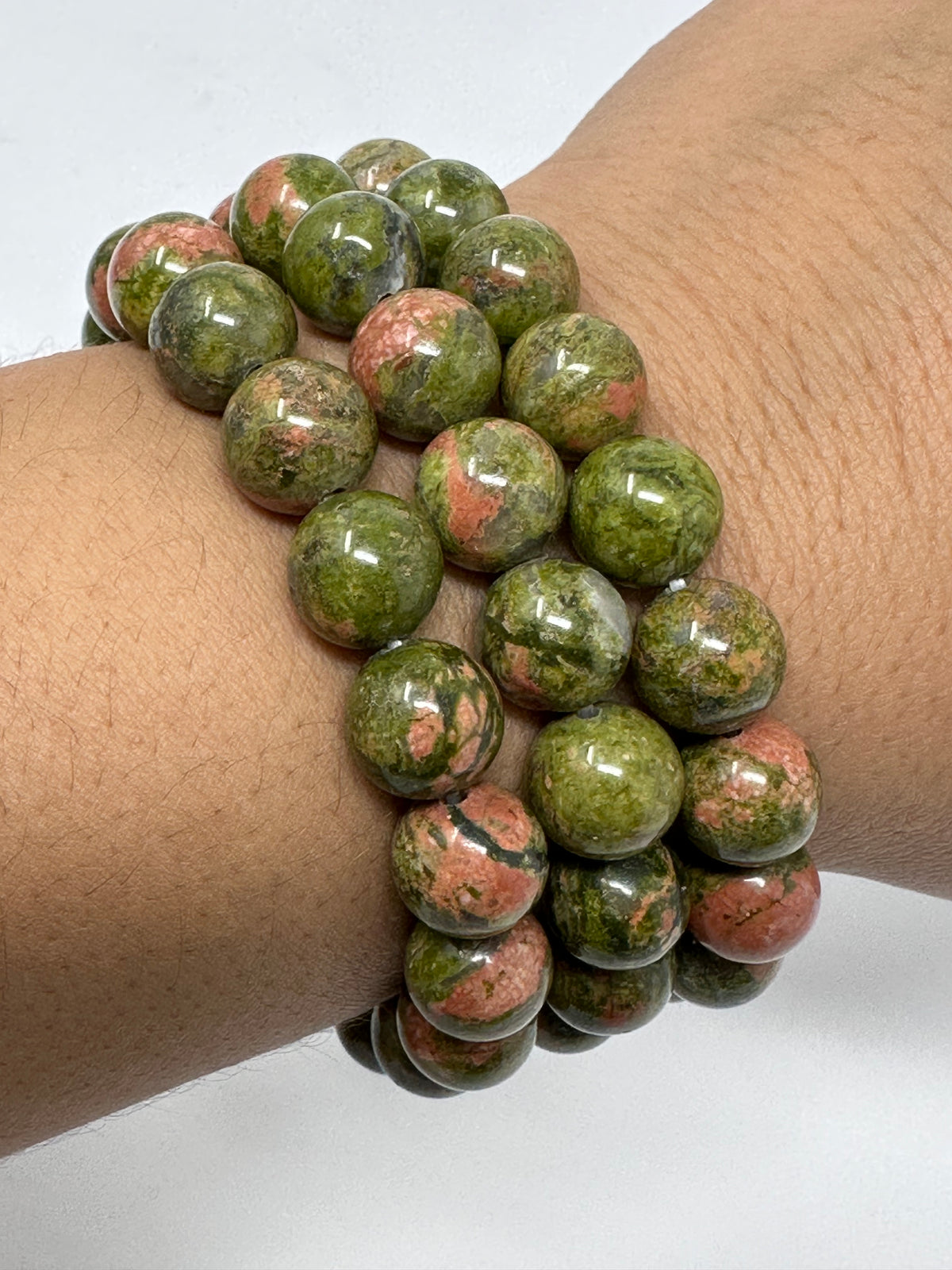 Unakite 10mm Round Bracelet