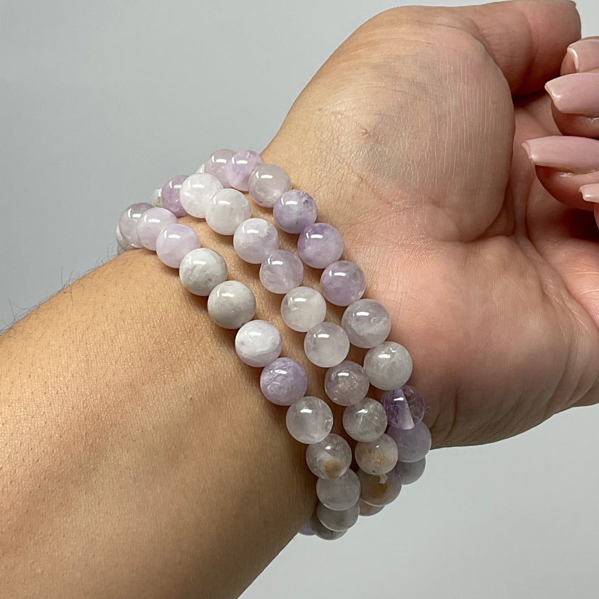 Phantom Lavender Amethyst 8mm Round Bracelet