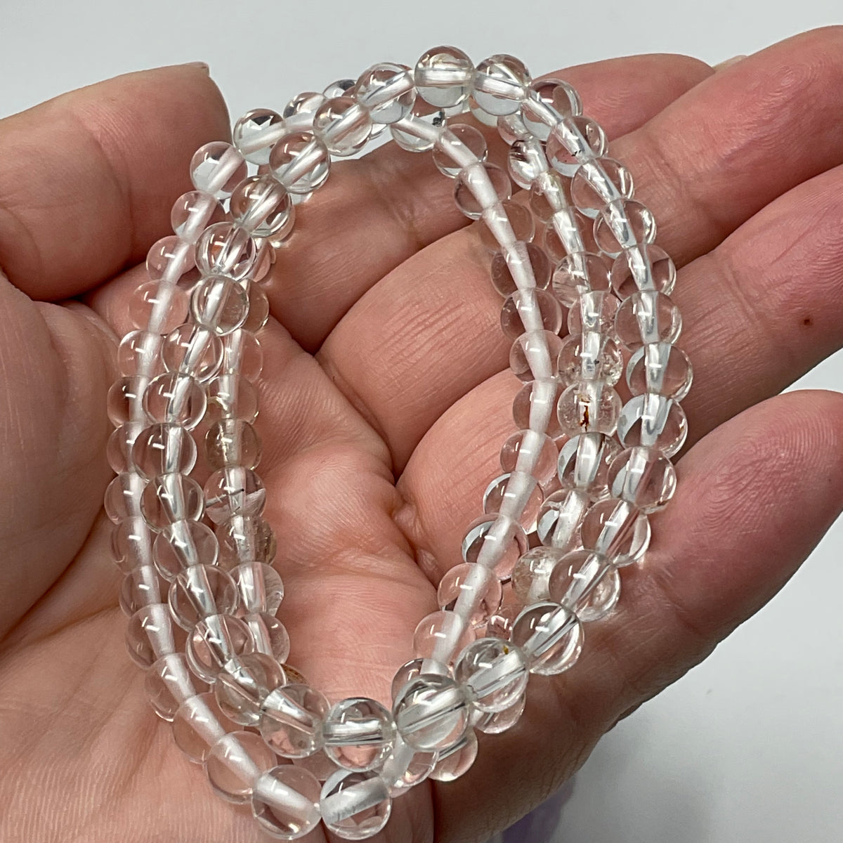 Crystal Quartz 6mm Round Bracelet