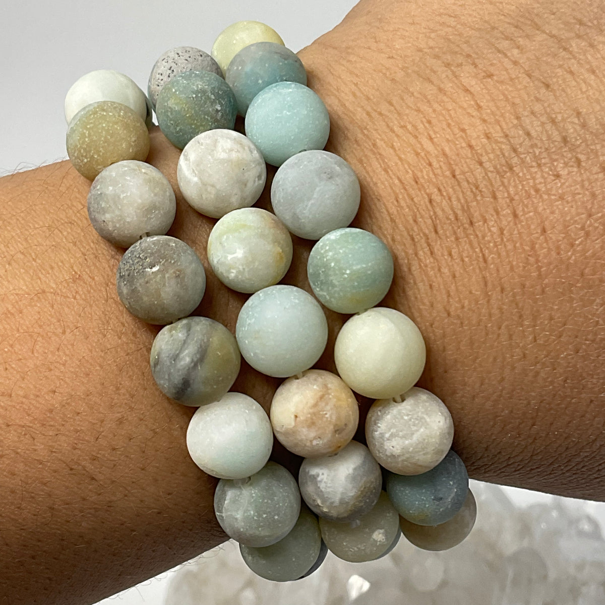 Caribbean Calcite Matte 10MM Round Bracelet