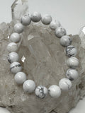 White Howlite 10mm Round Bracelet - WorldWideMinerals-beads