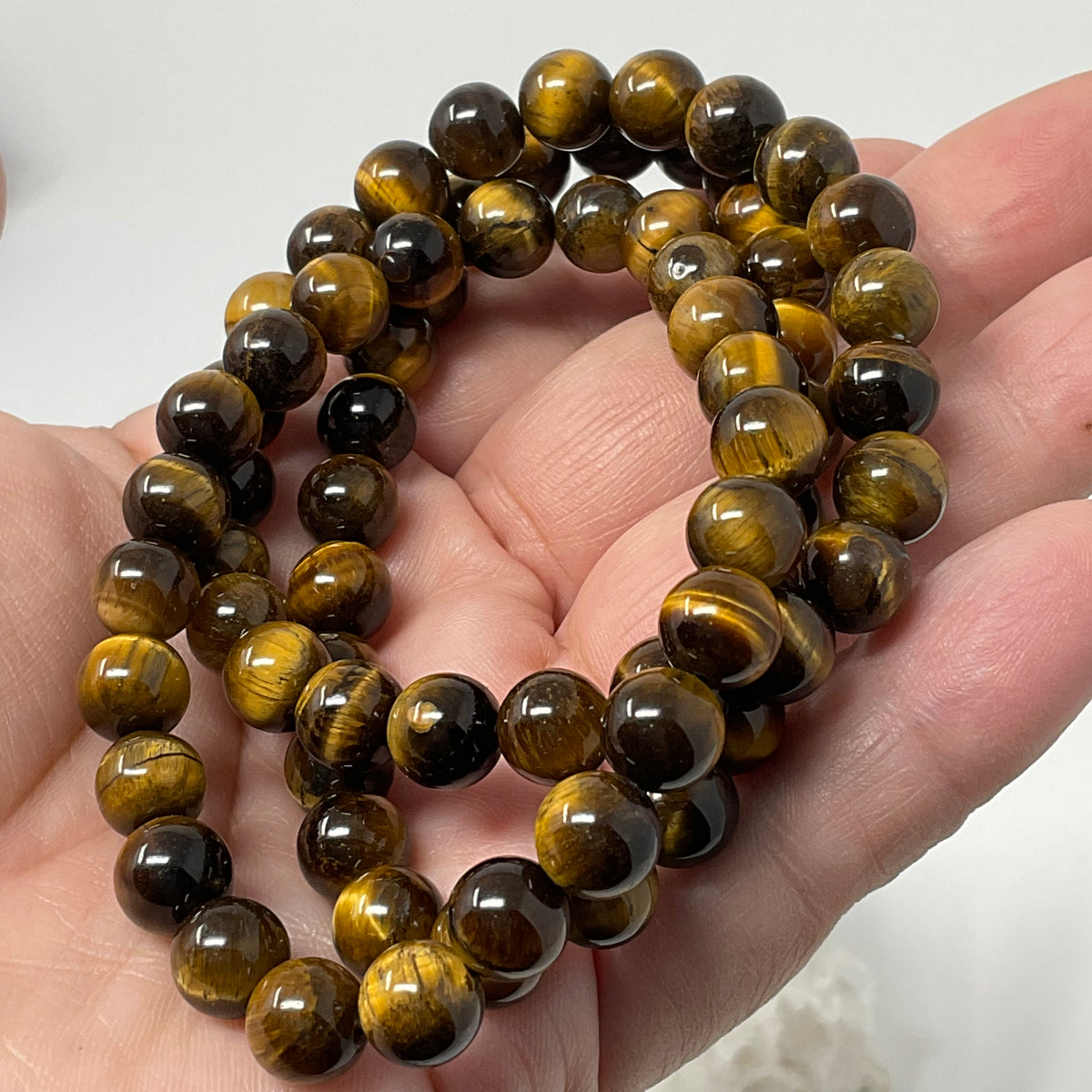 Yellow Tiger Eye 8mm Round Bracelet