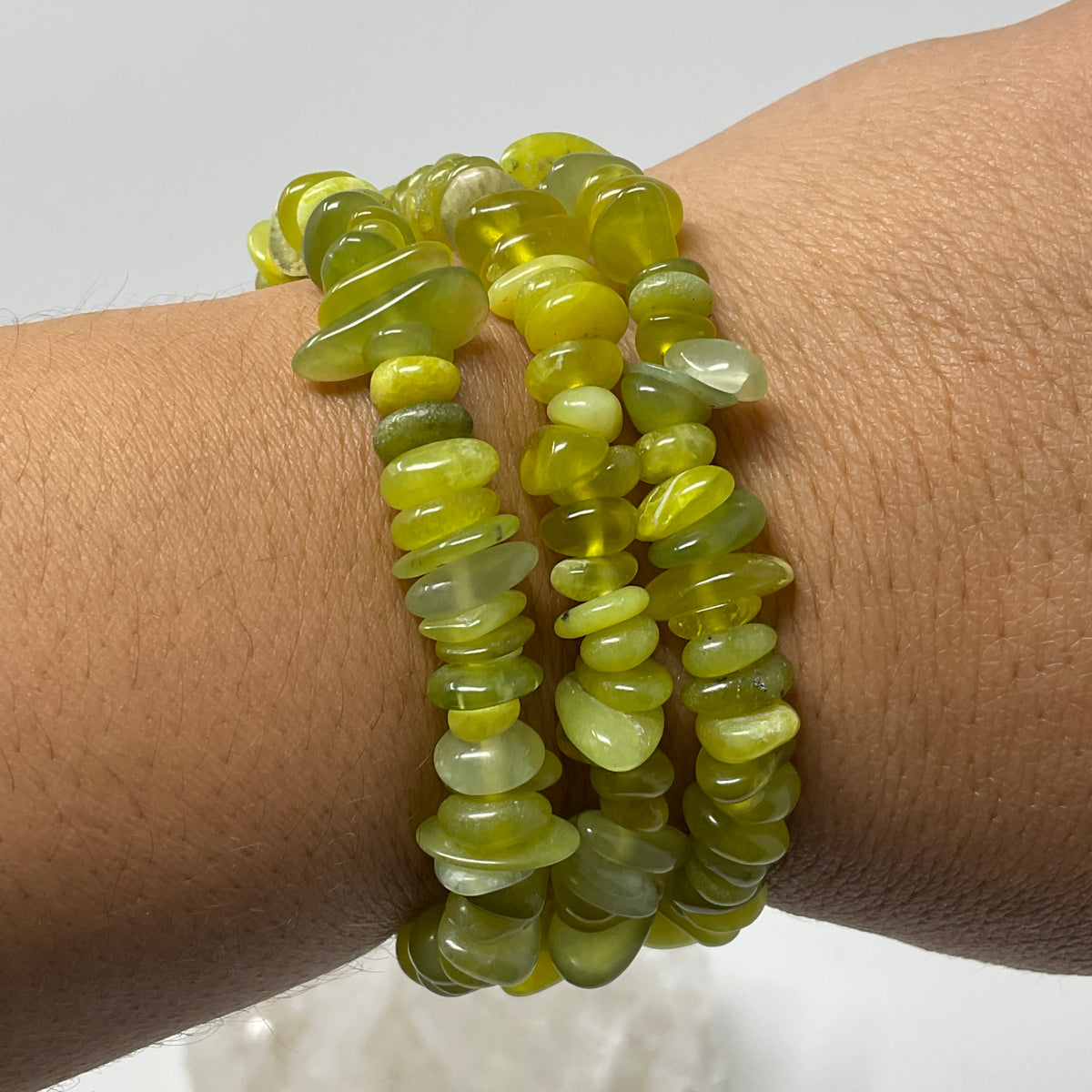 Korean Green Jade Chip Bracelet