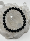 Matte Finish Black Agate 8mm Round Bracelet - WorldWideMinerals-beads