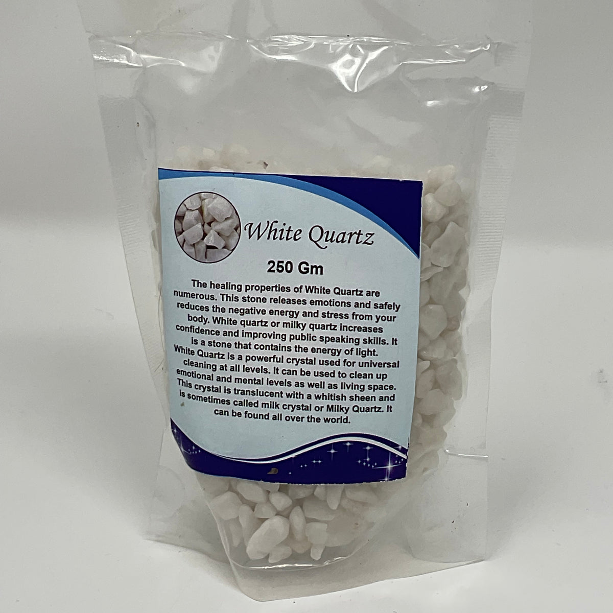 White Quartz Loose Chip Minerals In Bag