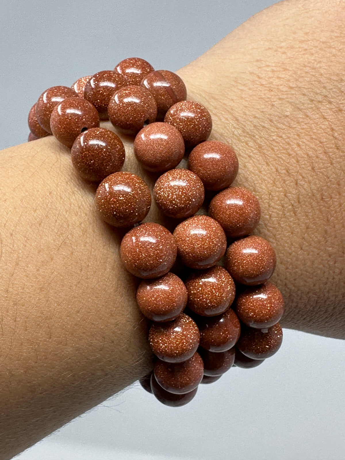 Brown Goldstone 10mm Round Bracelet