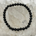 Black Agate 6mm Round Bracelet - WorldWideMinerals-beads