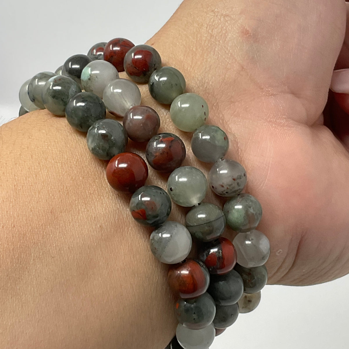 8MM Bloodstone Round Bracelet