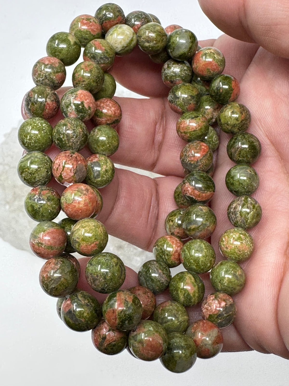 Unakite 8mm Round Bracelet