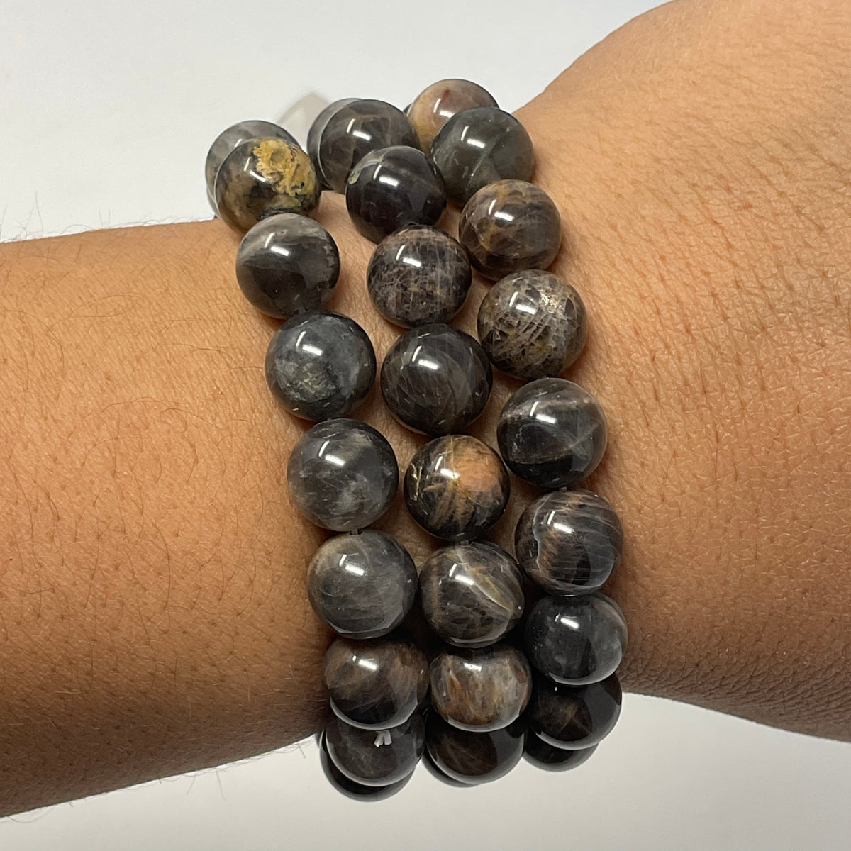 Black Sunstone 9-10mm Round Bracelet