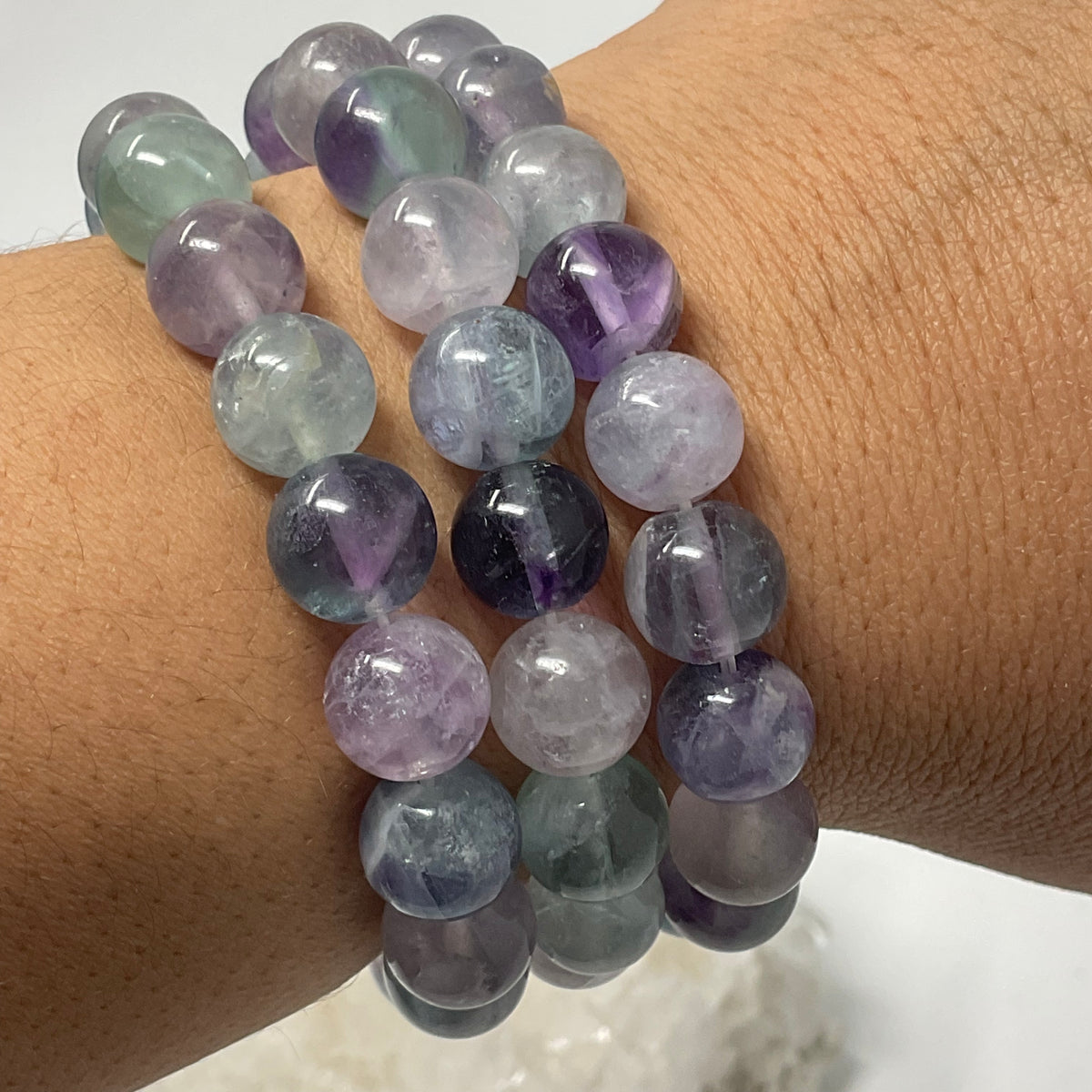 Fluorite 10mm Round Bracelet