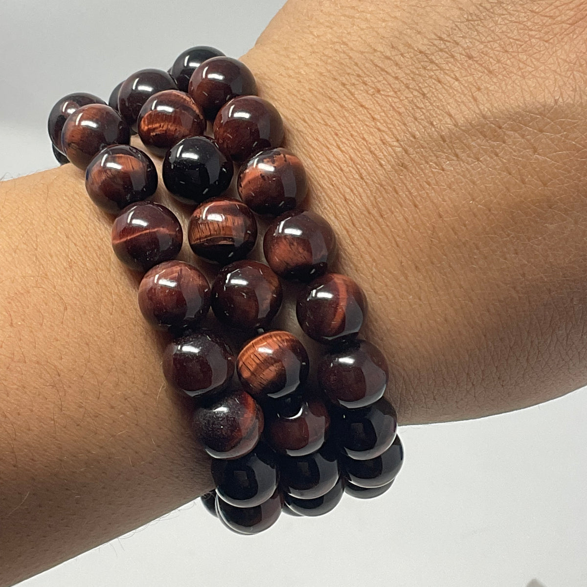 Red Tiger Eye 10mm Round Bracelet