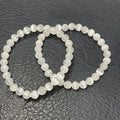 Selenite 6mm 2-Piece Round Bracelet Set - WorldWideMinerals-beads