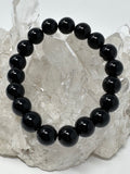 Black Agate 10mm Round Bracelet - WorldWideMinerals-beads