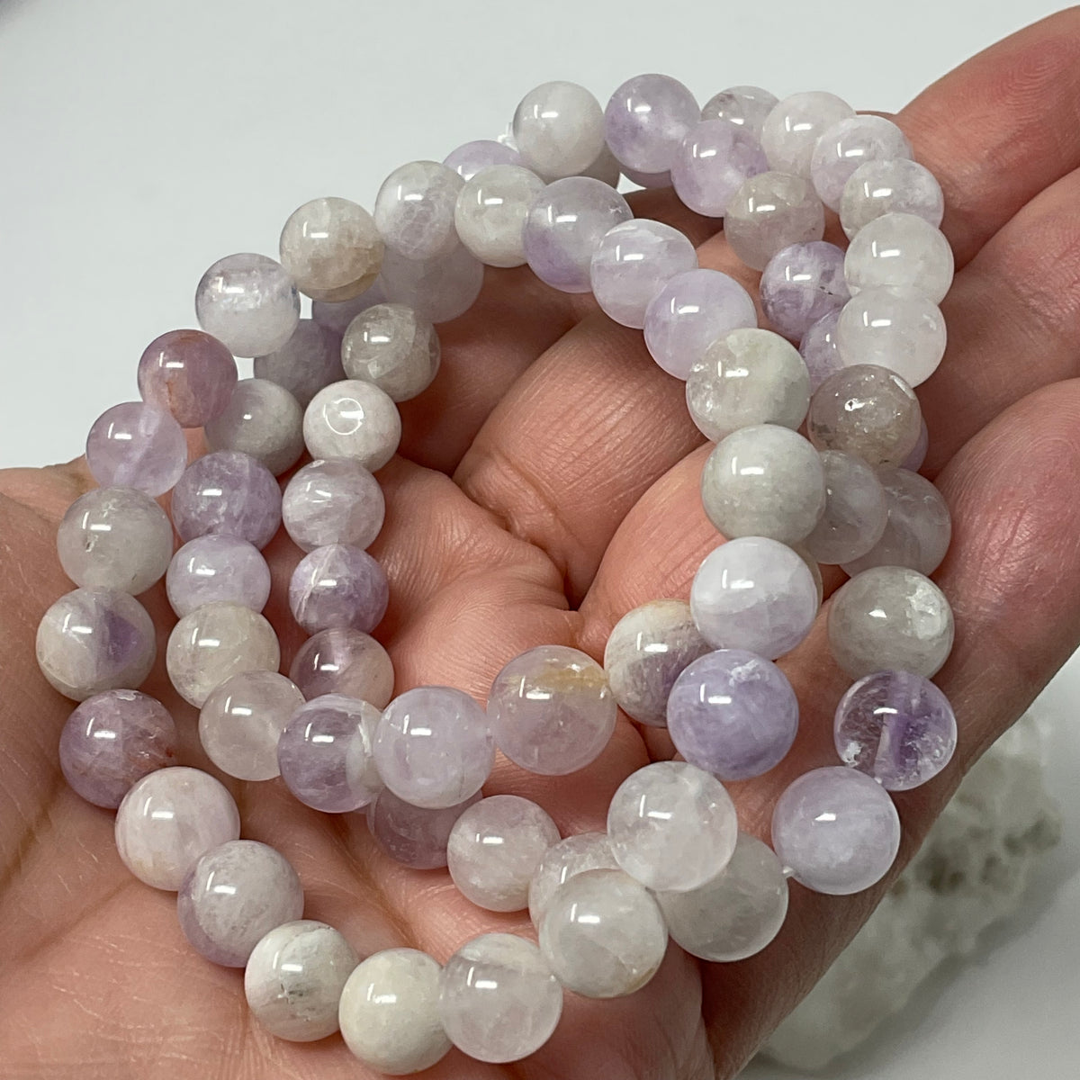 Phantom Lavender Amethyst 8mm Round Bracelet